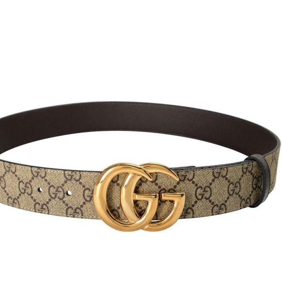 Gucci Unisex Guccissima Print Leather Metal Double G Buckle Belt US 32 IT 80 - Picture 2 of 3